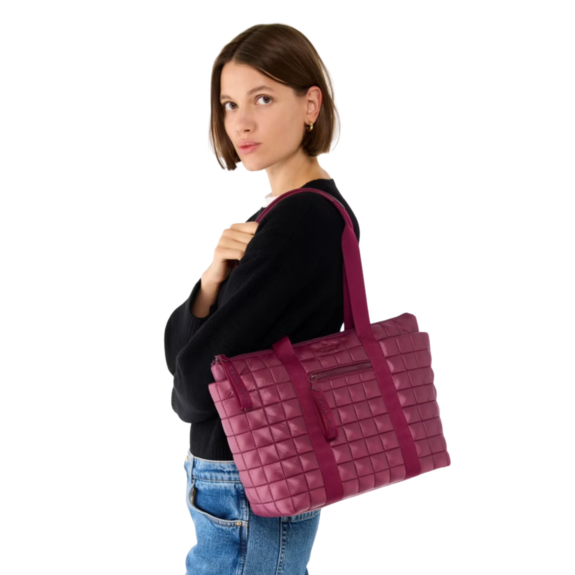 Bolso Kate Spade Tote grande de viaje Camden Burdeo
