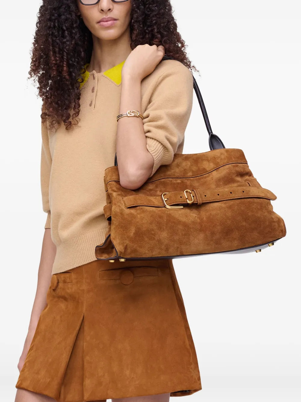 Bolso Marc Jacobs Dakota grande de gamuza camel