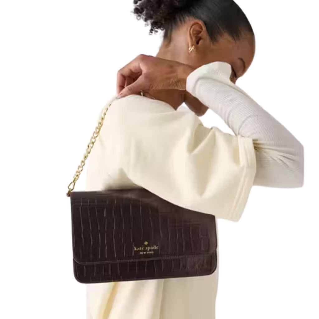Cartera Kate Spade Madison Grande Cocodrilo Cafe