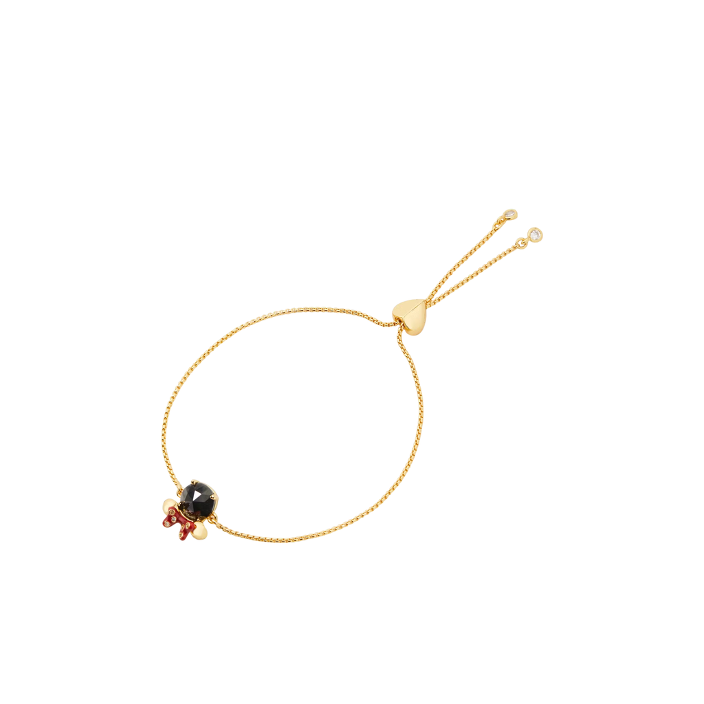 Pulsera Kate Spade Minnie circon negro cadena dorada