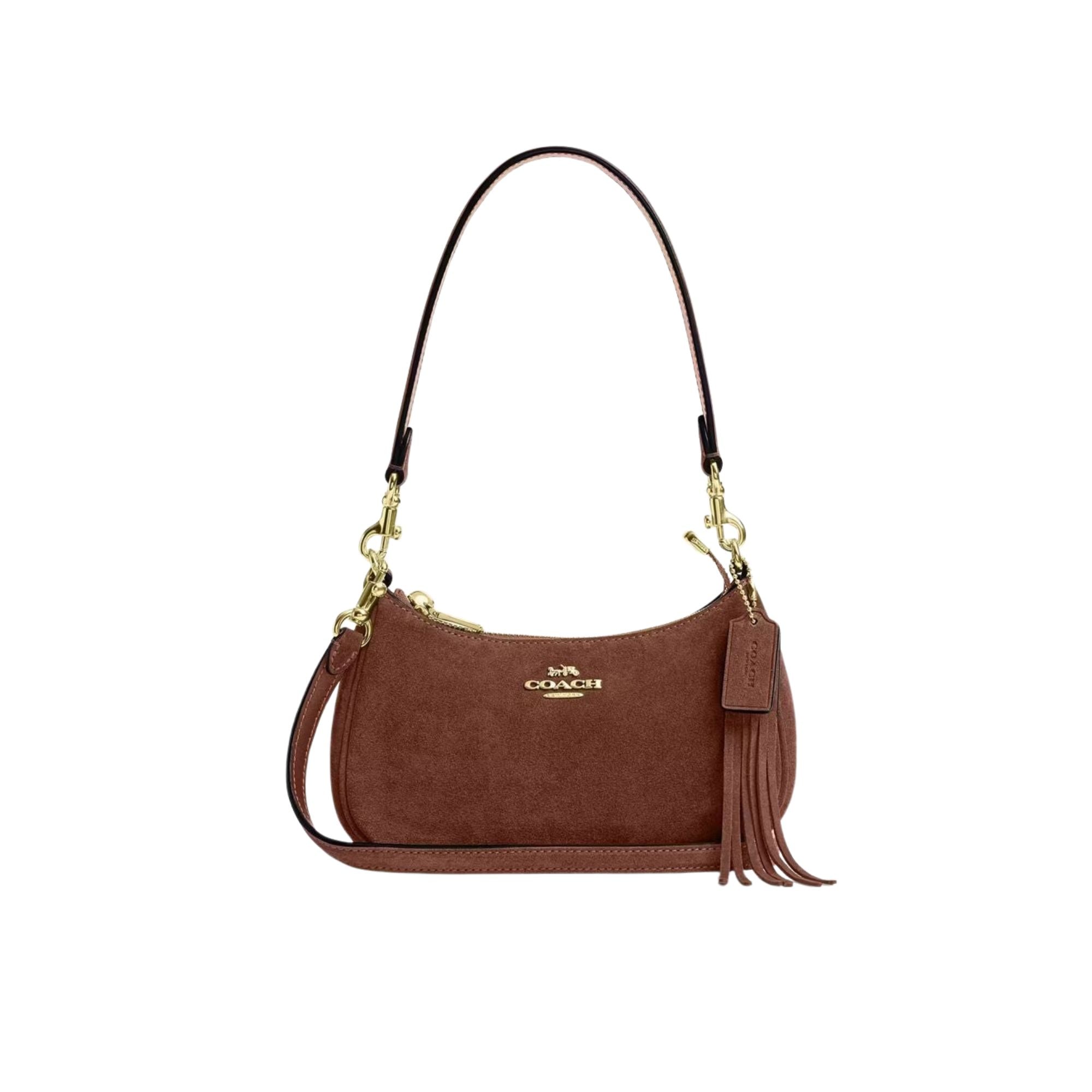 Cartera Coach Tery Mini Suede cafe