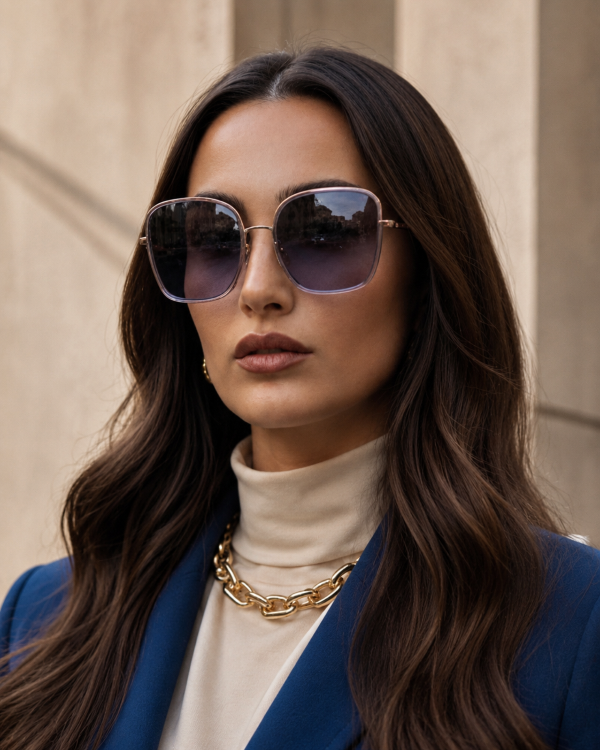 Lentes Tory Burch Kira cuadrados celestes Tory Burch