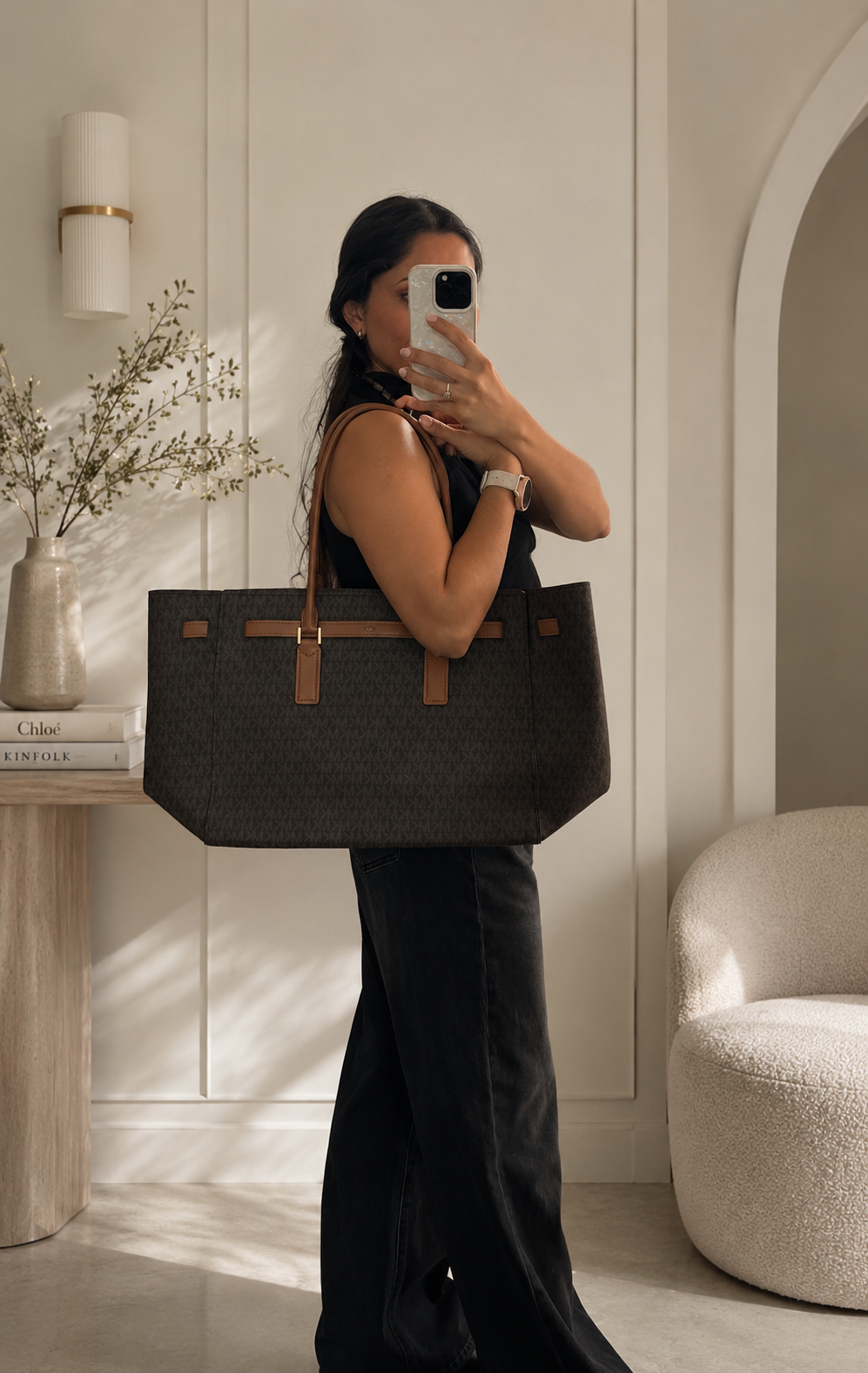 Bolso Michael Kors Hamilton Moderne monograma Cafe Michael Kors
