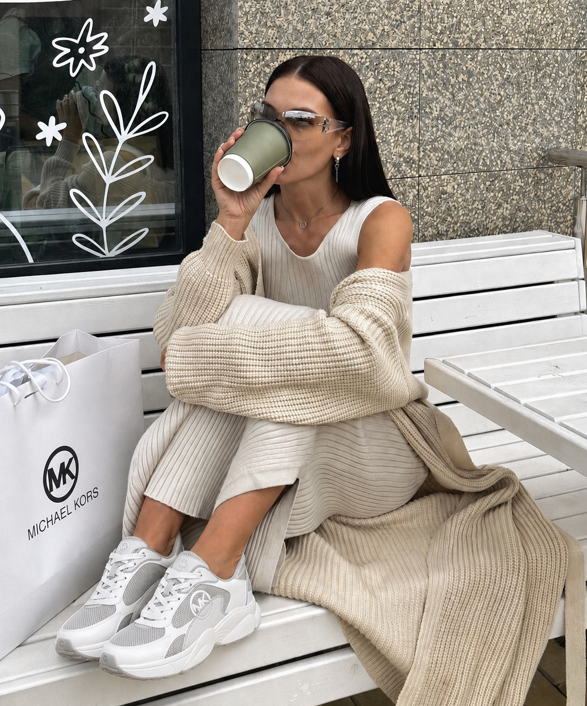 Zapatillas Michael Kors Sami Plateadas con Blanco