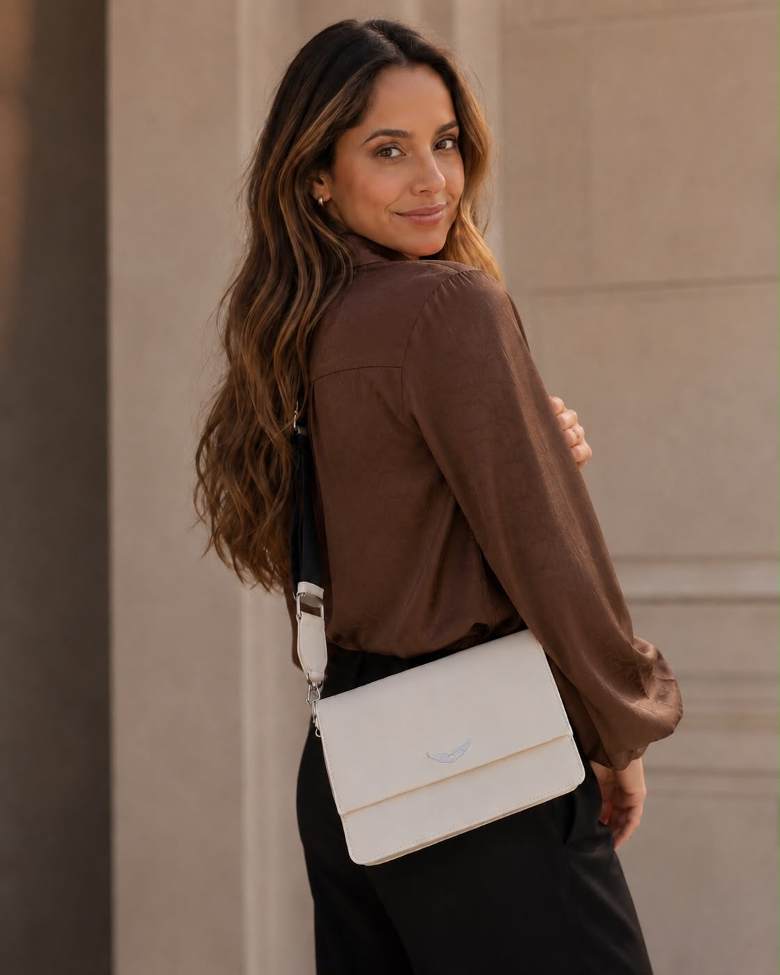 Cartera Zadig et Voltaire Lolita Wings Cuero blanco Zadig Et Voltaire