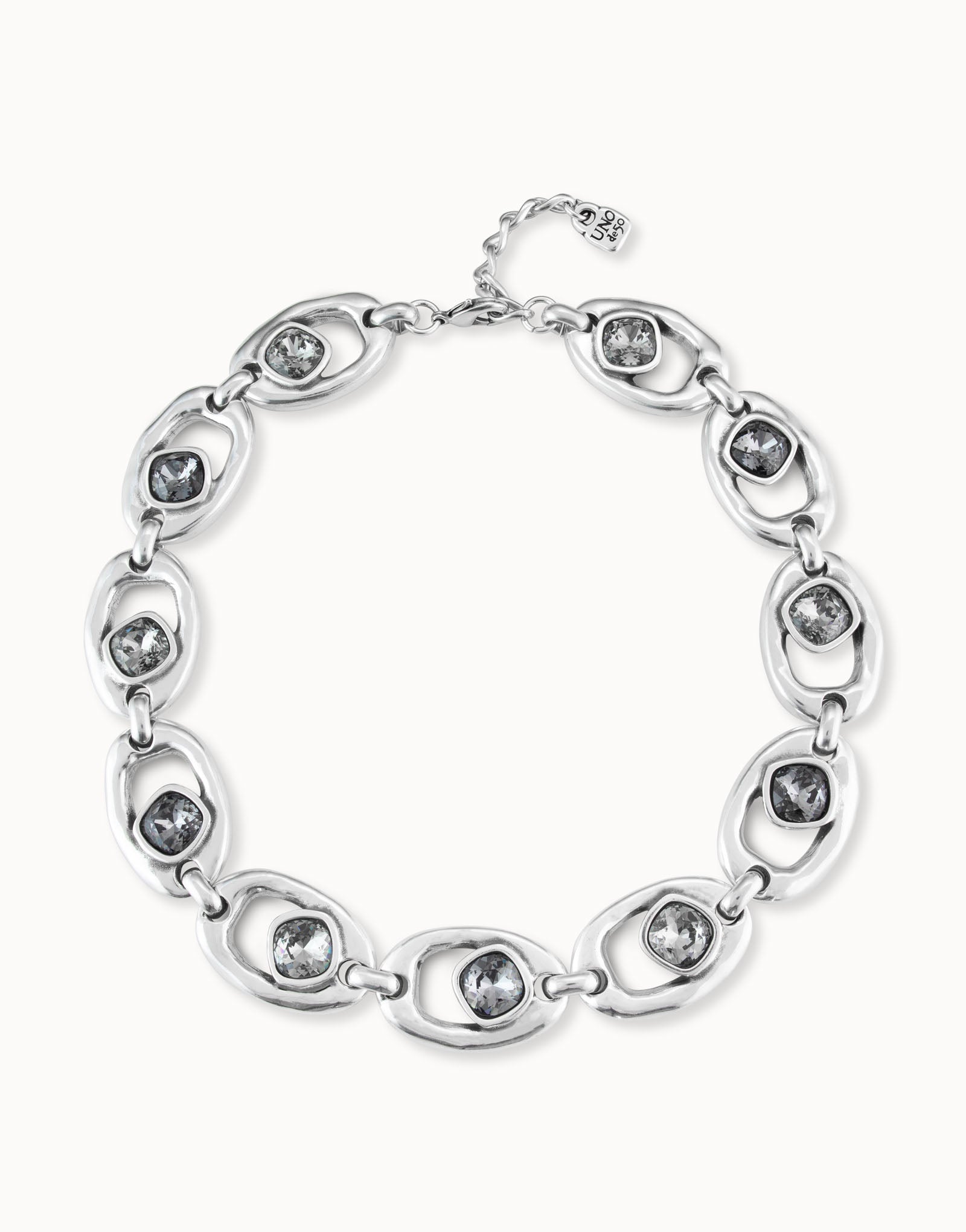 Collar Uno de 50 Details Plateado con Brillos