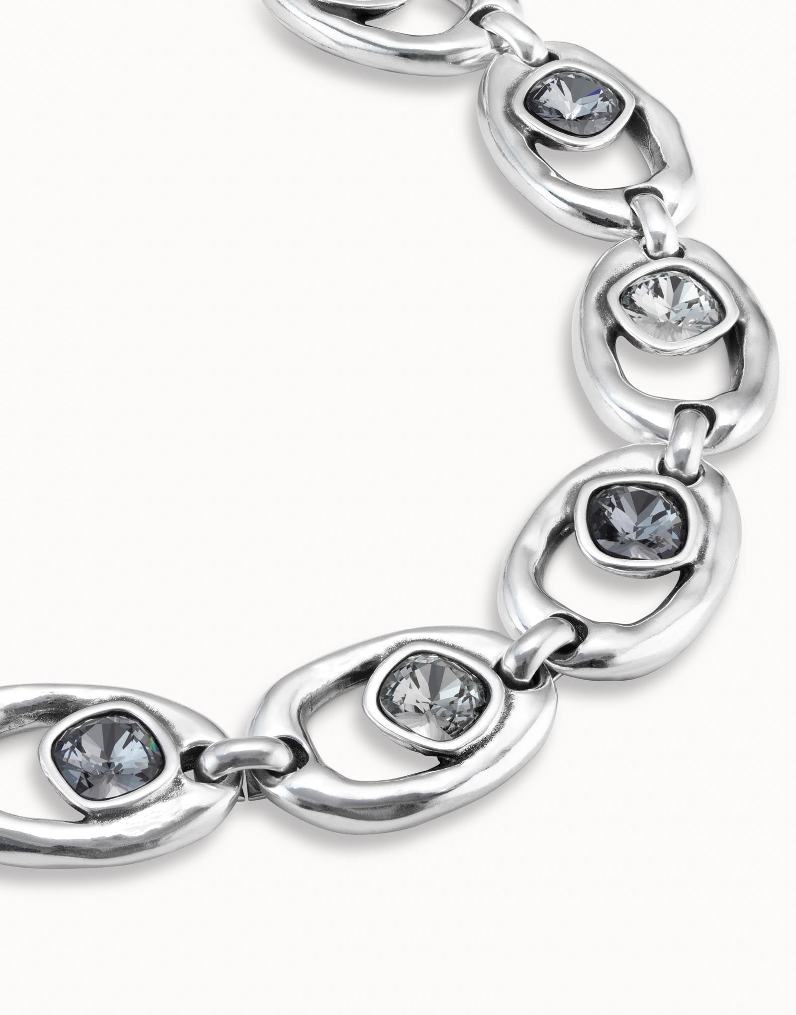 Collar Uno de 50 Details Plateado con Brillos