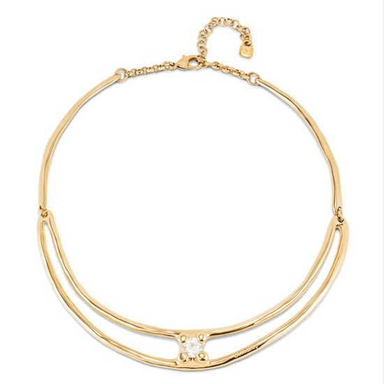 Collar Uno de 50 Anima Baño de Oro con Zirconia Blanca