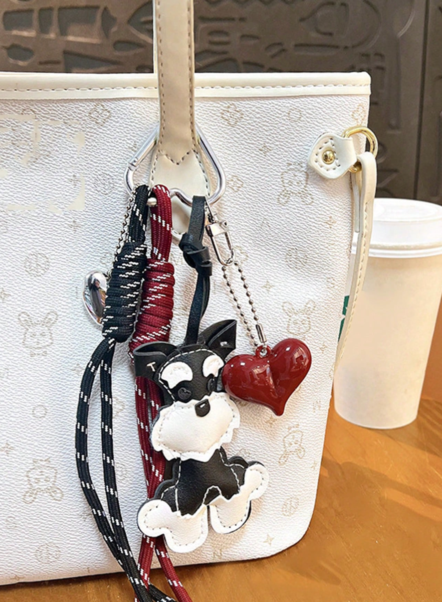 Llavero Charm Schnauzer Negro y Rojo BEFASHION