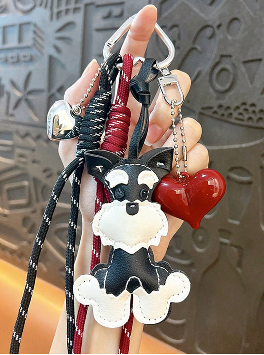 Llavero Charm Schnauzer Negro y Rojo BEFASHION