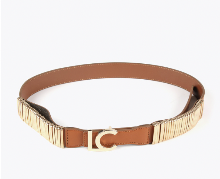 Cinturon Lola Casademunt Multi anillas Camel Lola Casademunt