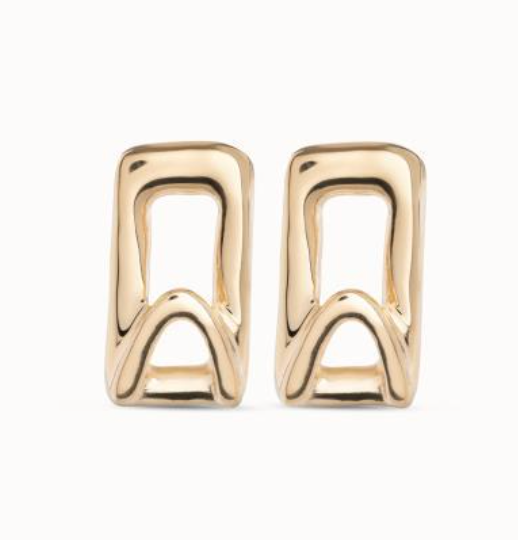 Aros Uno de 50 Doble baño de oro 18k Eslabones