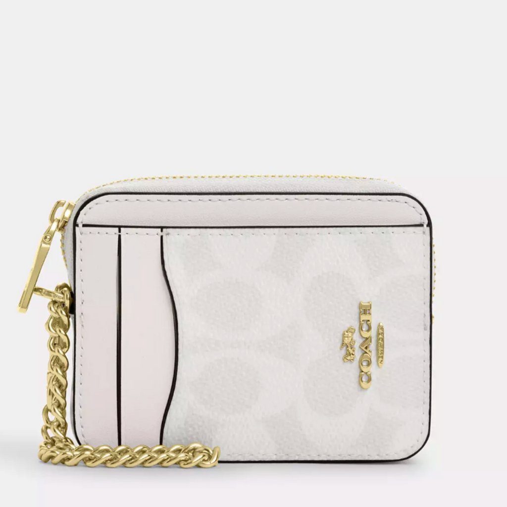 Billetera Coach Pequeña monograma blanco