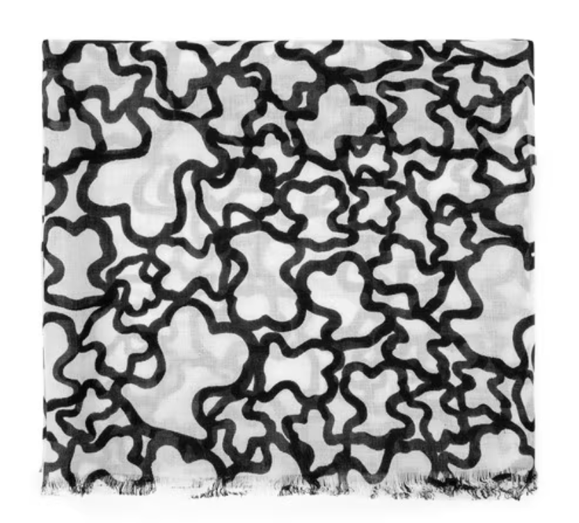 Pañuelo Tous Kaos Blanco con ositos negro