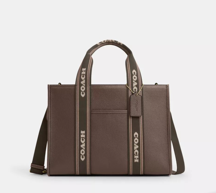 Cartera Coach Cabas Smith Taupe con verde