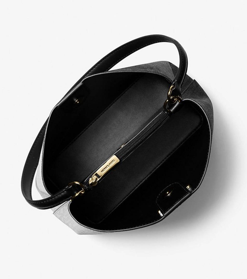 Cartera Cartera Michael Kors Jet Set blanco y negro monograma