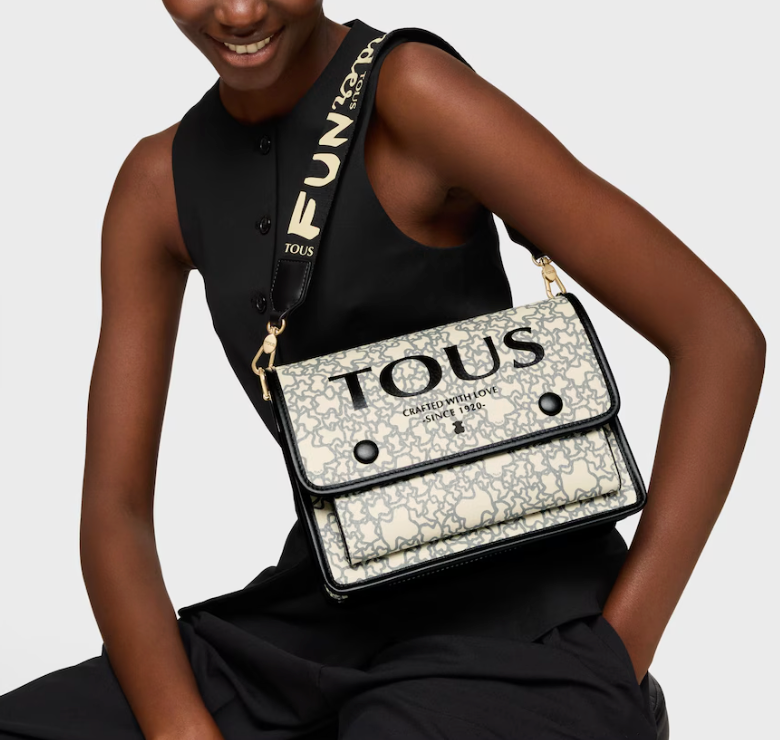 Cartera Tous Audree vainilla con Negro kaos