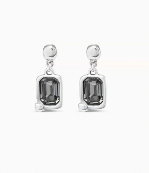 Aros uno de 50 Cristal fascetado gris