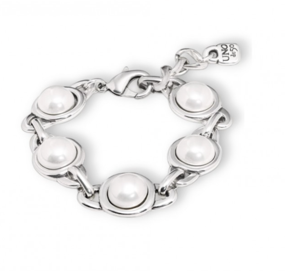 Pulsera Uno de 50 Extraordinary de plata con muchas perlas