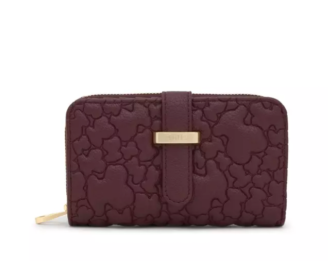Billetera Tous Puffy Bear Mediana Burdeo BEFASHION