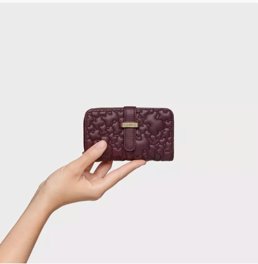 Billetera Tous Puffy Bear Mediana Burdeo BEFASHION