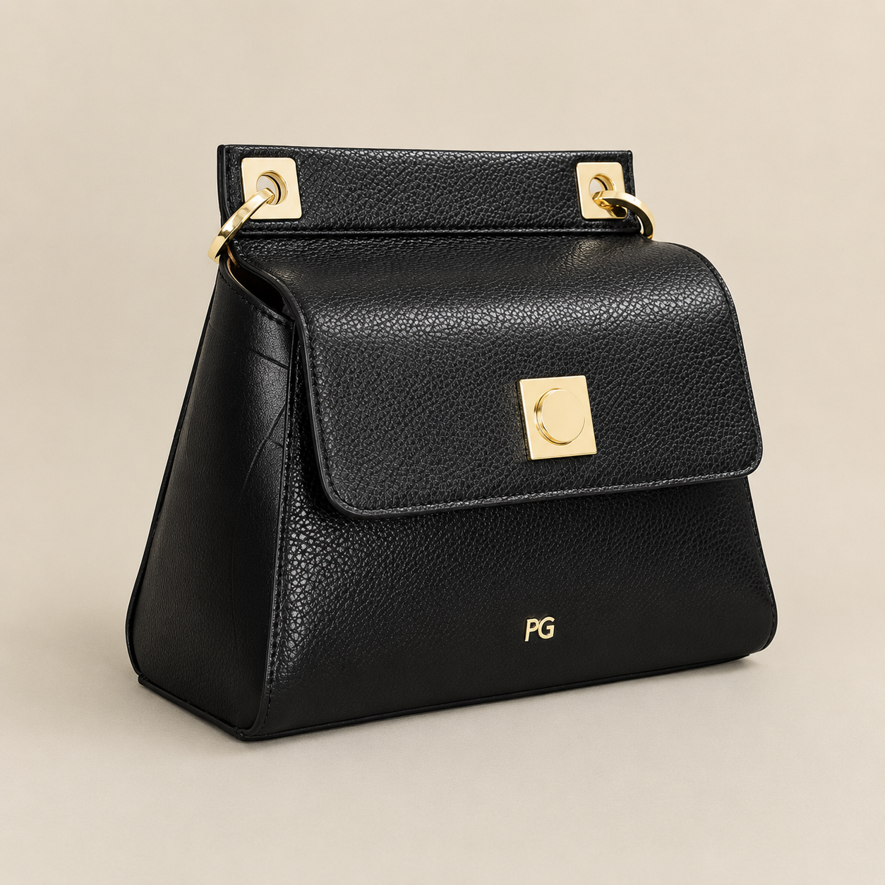Cartera Purificación García con Manga cuero negro