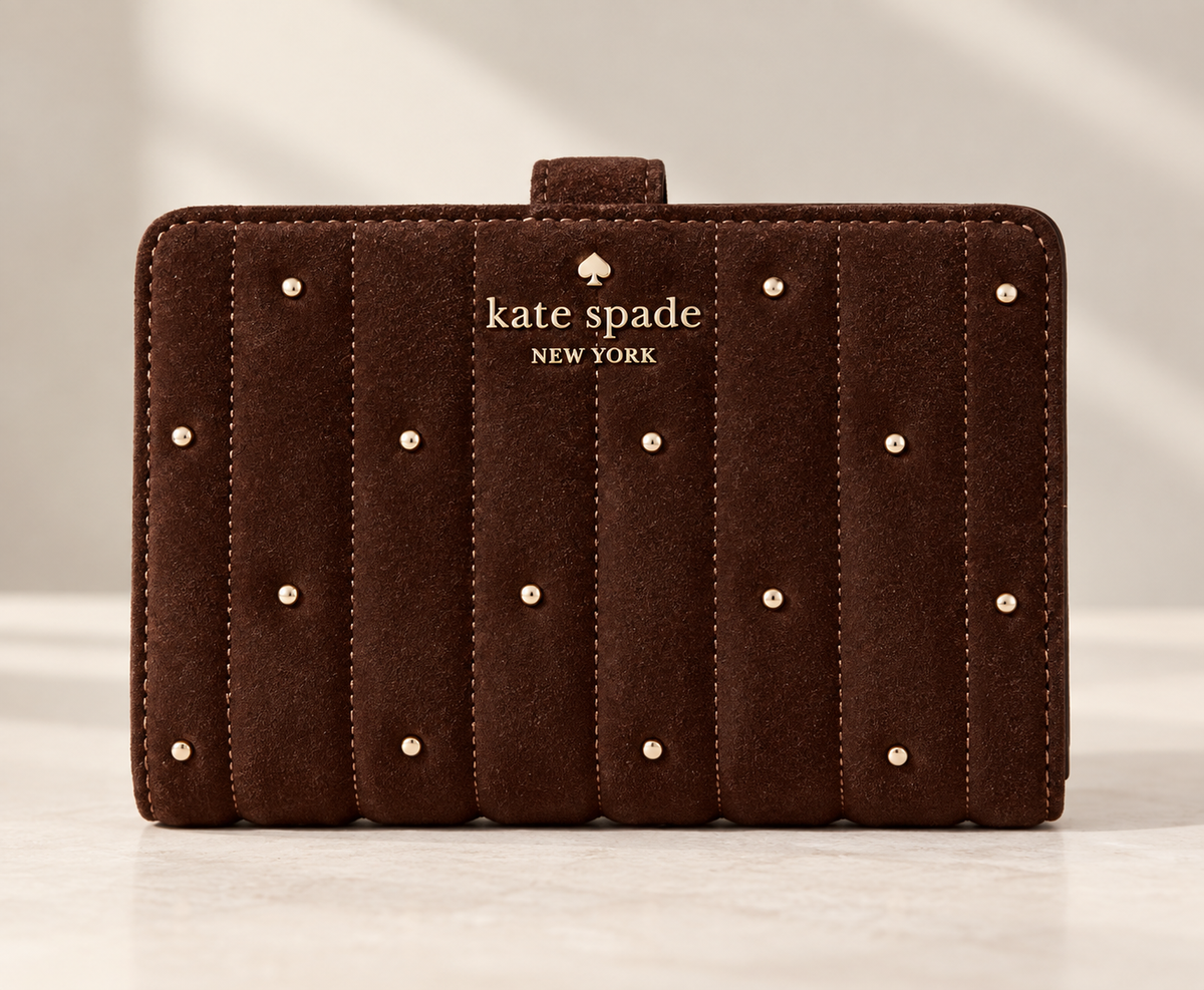 Billetera Kate Spade Bifold Cafe Moro con puntos Kate Spade