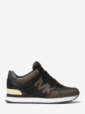 Zapatillas Michael Kors Maddy Letras Cafe Negras