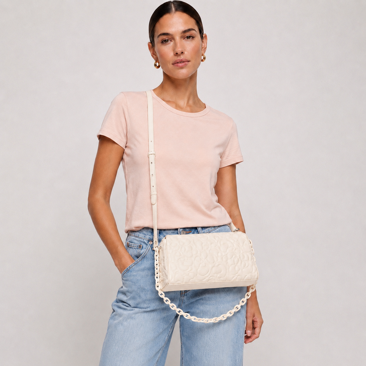 Cartera Tous Greta Grande de cuero beige Tous