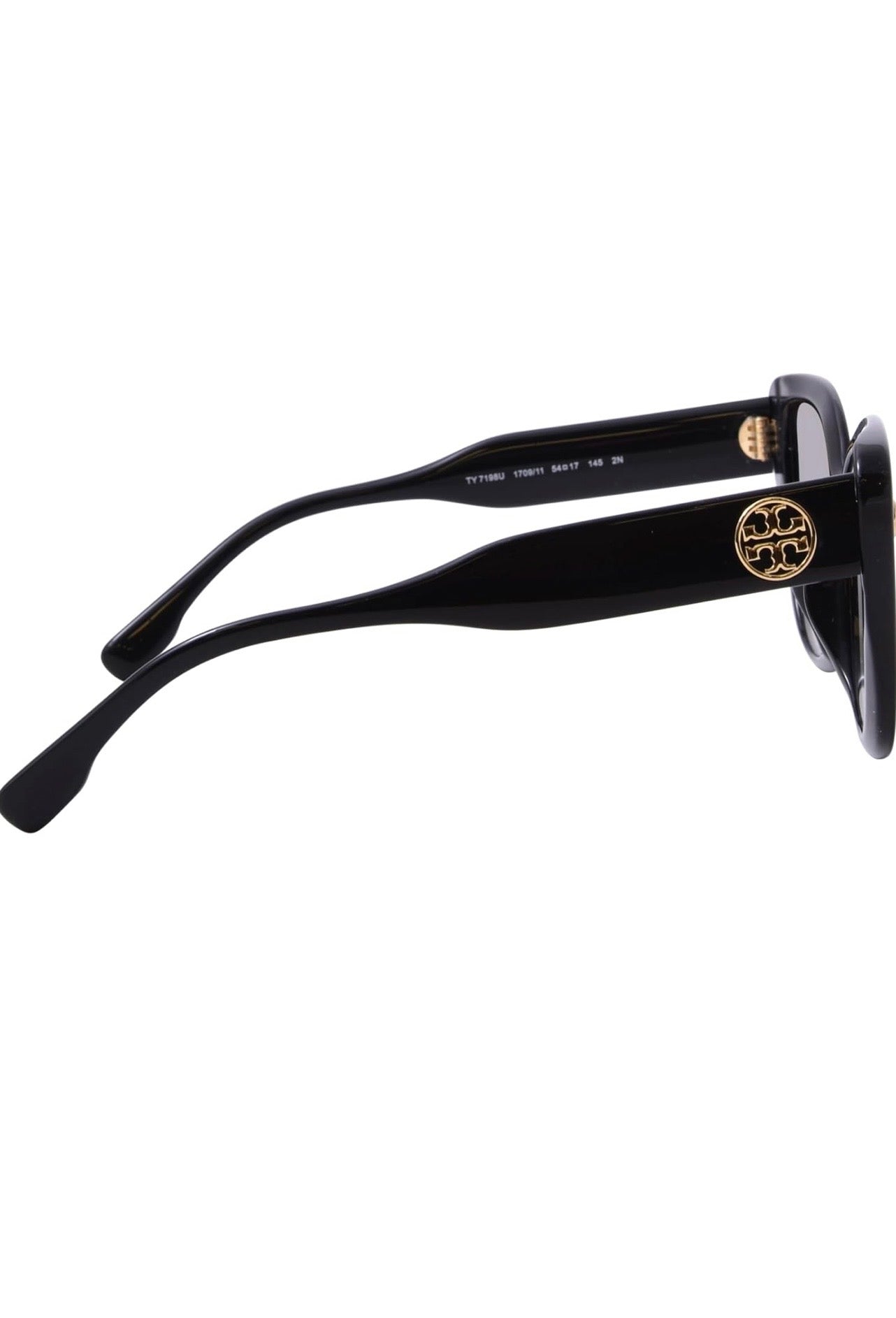 Lentes Tory Burch negros con logo dorado