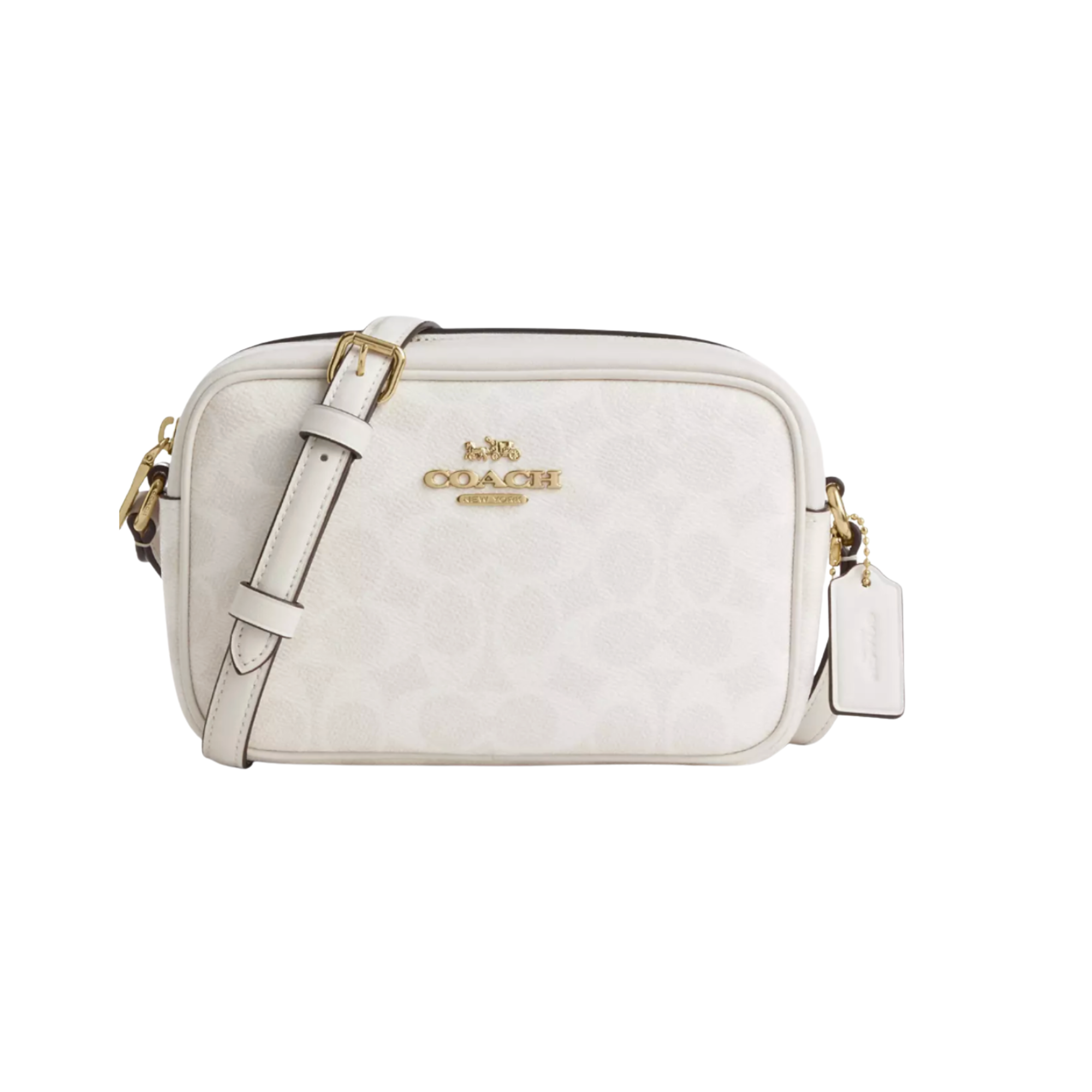 Cartera coach crossbody mini Jamie monograma blanco