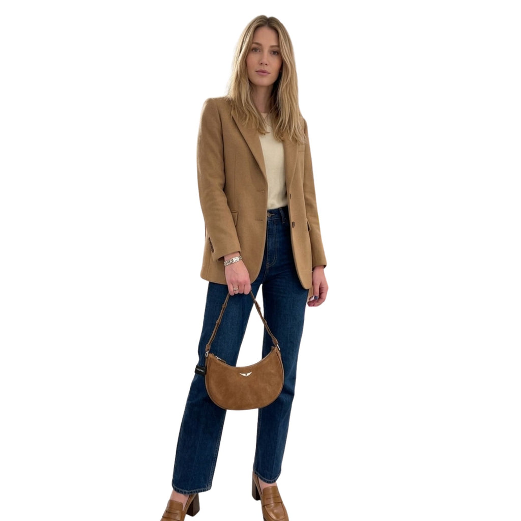 Crossbody Zadig et Voltaire Moonvibe gamuza Cafe