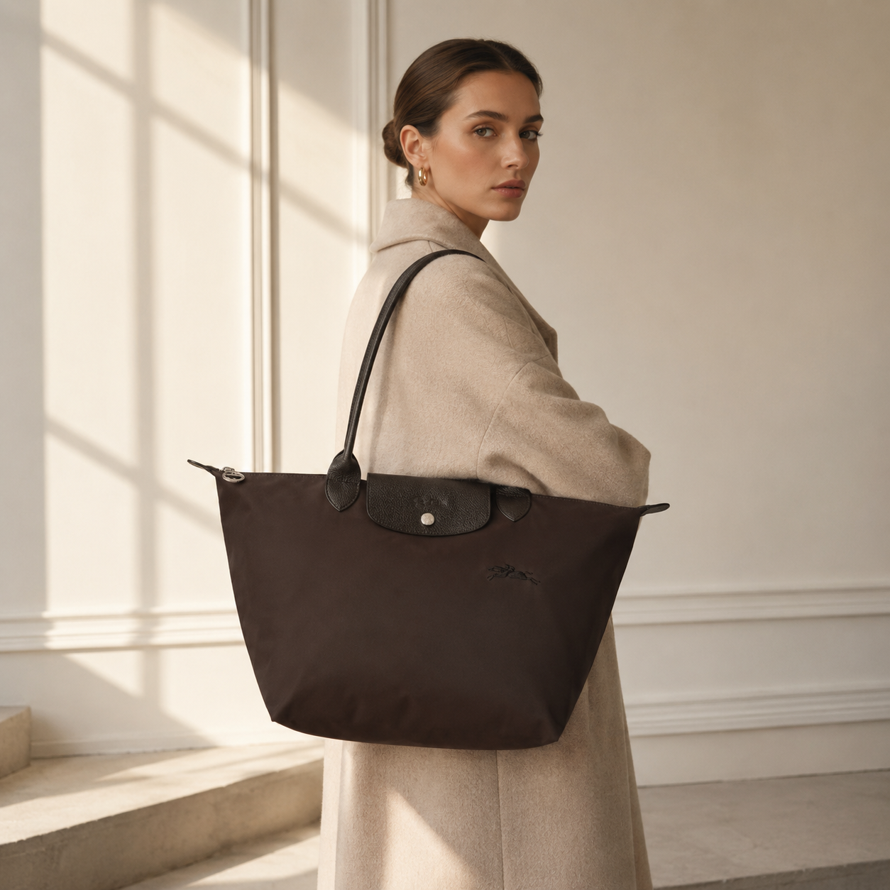 Cartera Longchamp Le Pliage L Cafe Moro Completa
