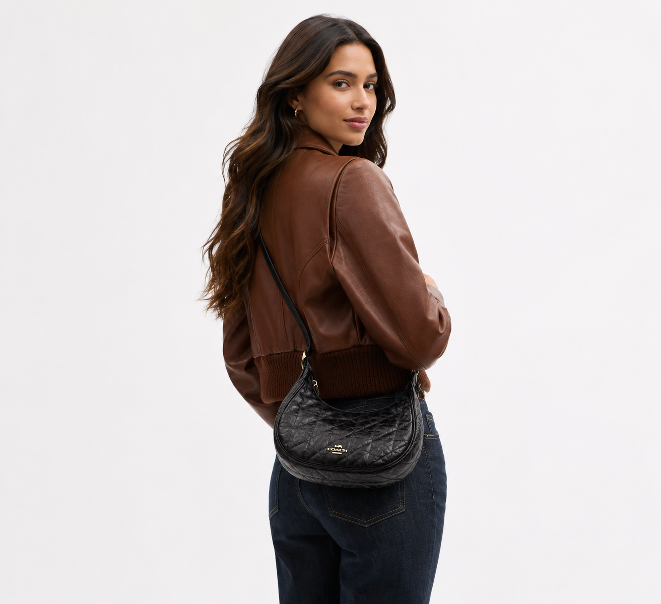 Cartera Coach Emily de Hombro con Acolchado negro Coach