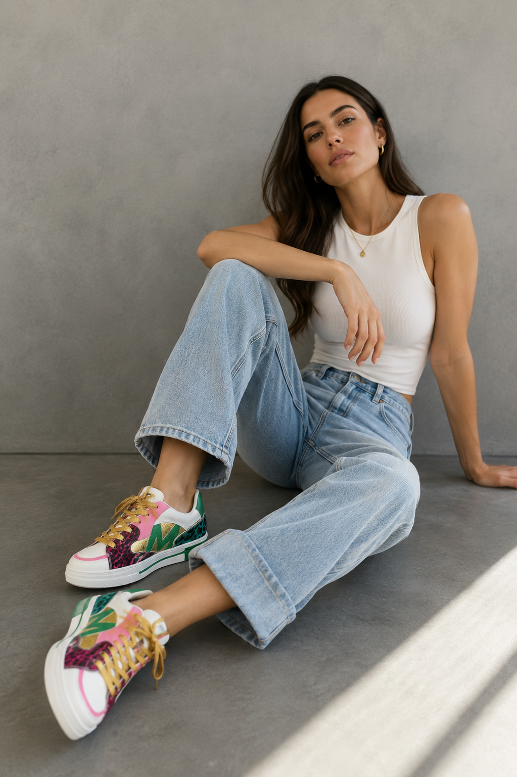 Zapatillas Lola Casademunt Verde con fucsia Lola Casademunt