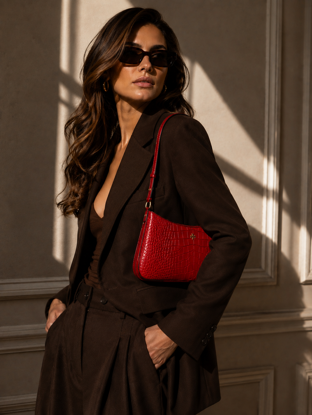 Cartera Tory Burch shoulderbag cuero rojo Tory Burch