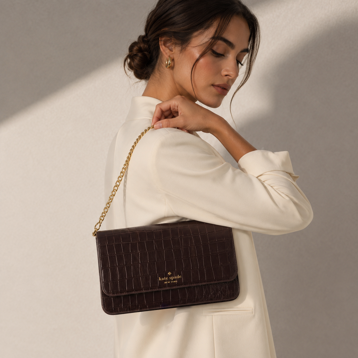 Cartera Kate Spade Madison Grande Cocodrilo Cafe Kate Spade