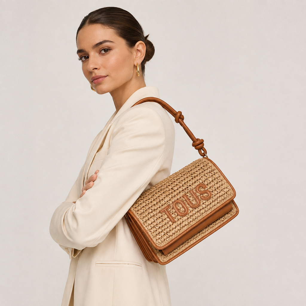 Cartera Tous Bandolera Audree medania de Rafia Tous