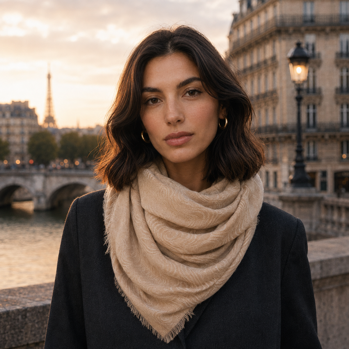 Pañuelo Tous Silhouette Jacquard Beige Tous