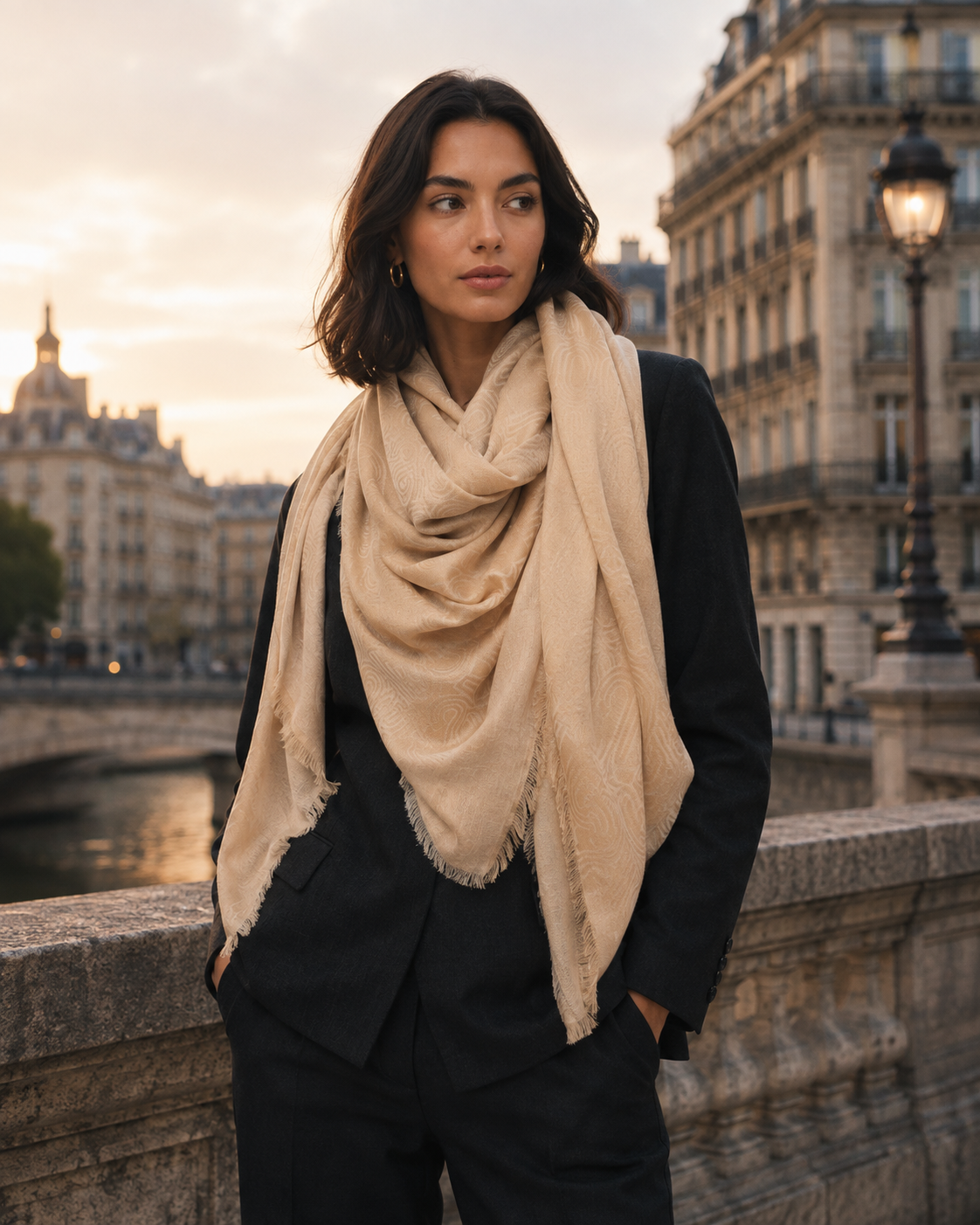 Pañuelo Tous Silhouette Jacquard Beige Tous