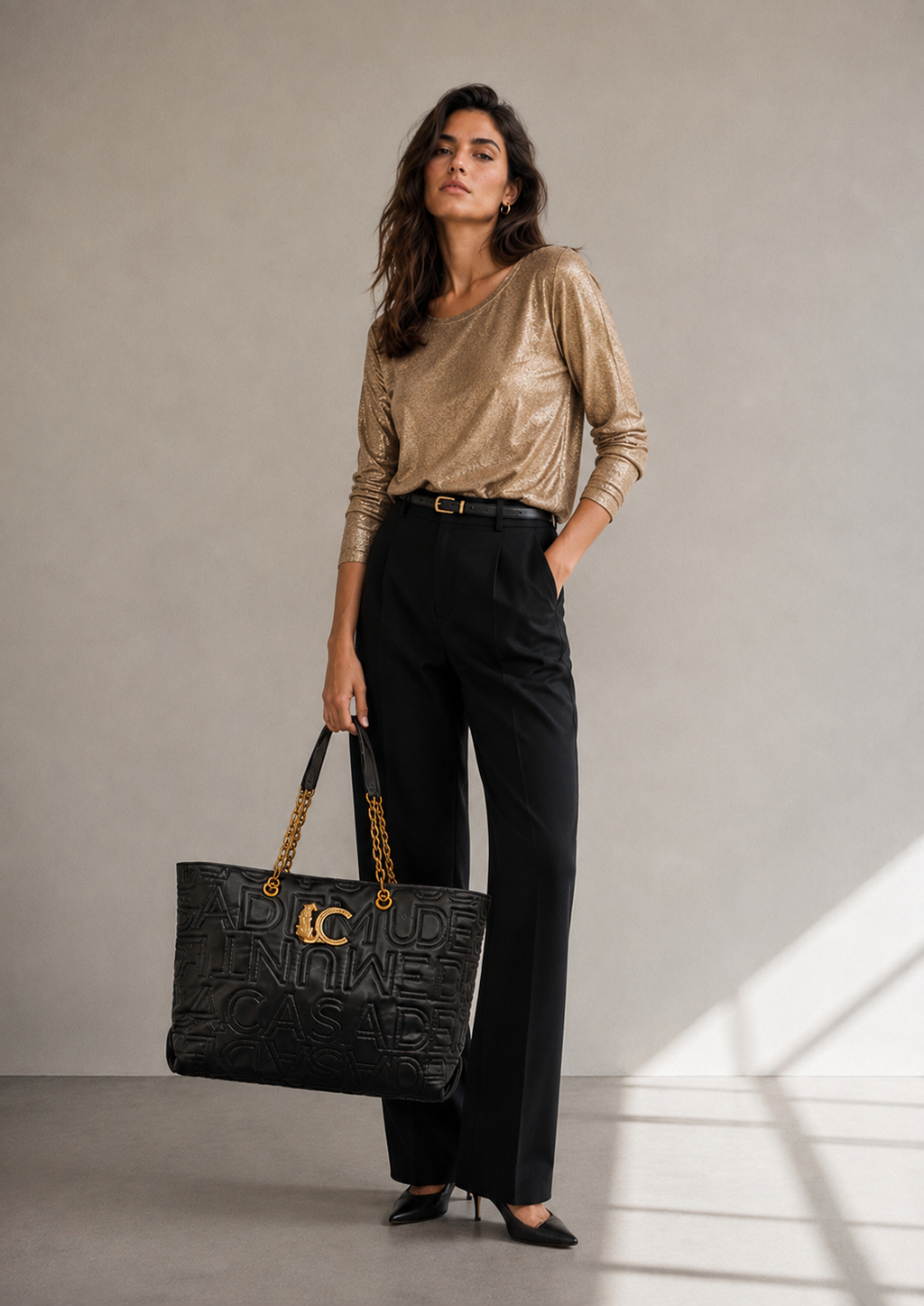 Cartera Lola Casademunt Shopper pespunte logo Lola Casademunt