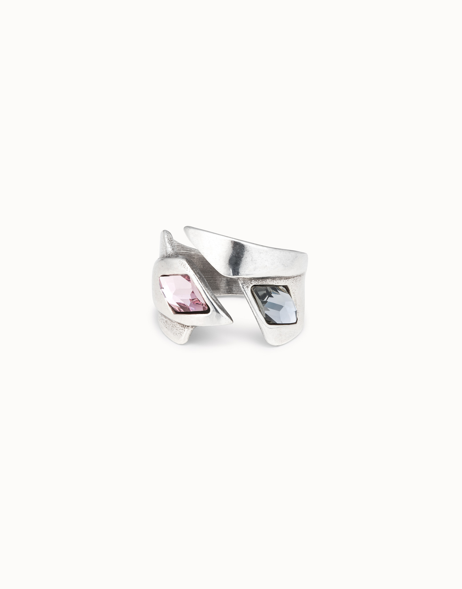 Anillo Uno de 50 Supersitition Plata con piedra rosa UNOde50