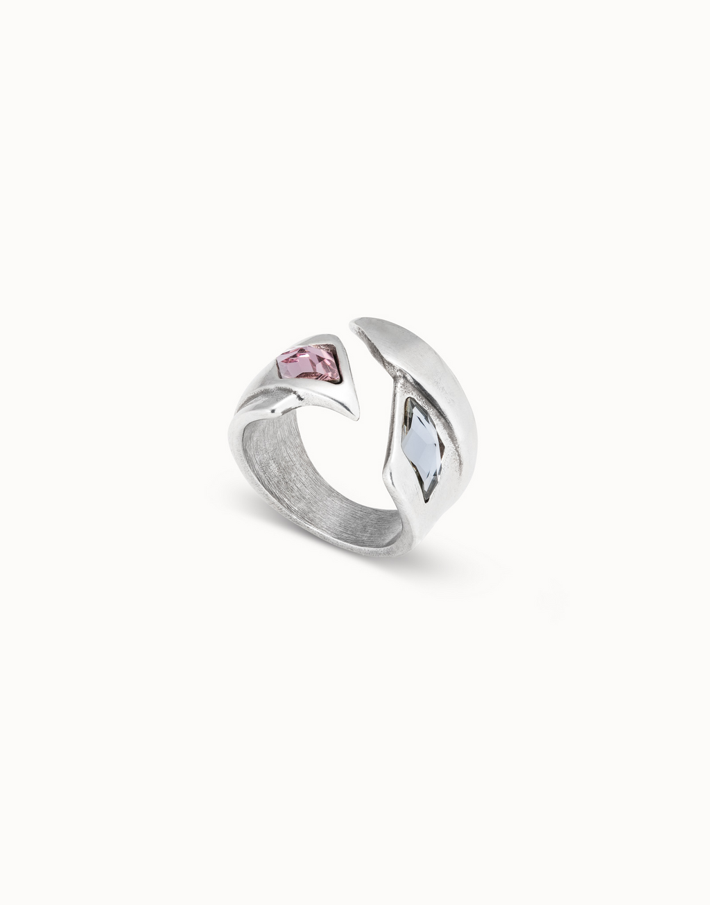 Anillo Uno de 50 Supersitition Plata con piedra rosa UNOde50