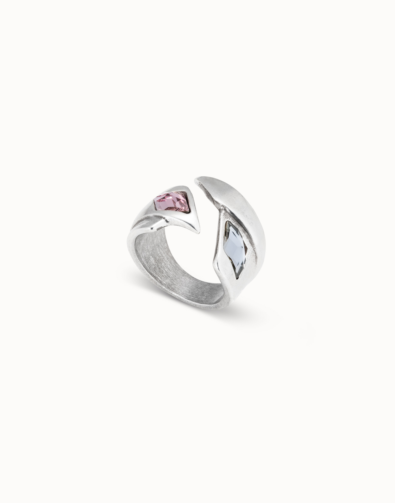 Anillo Uno de 50 Supersitition Plata con piedra rosa UNOde50