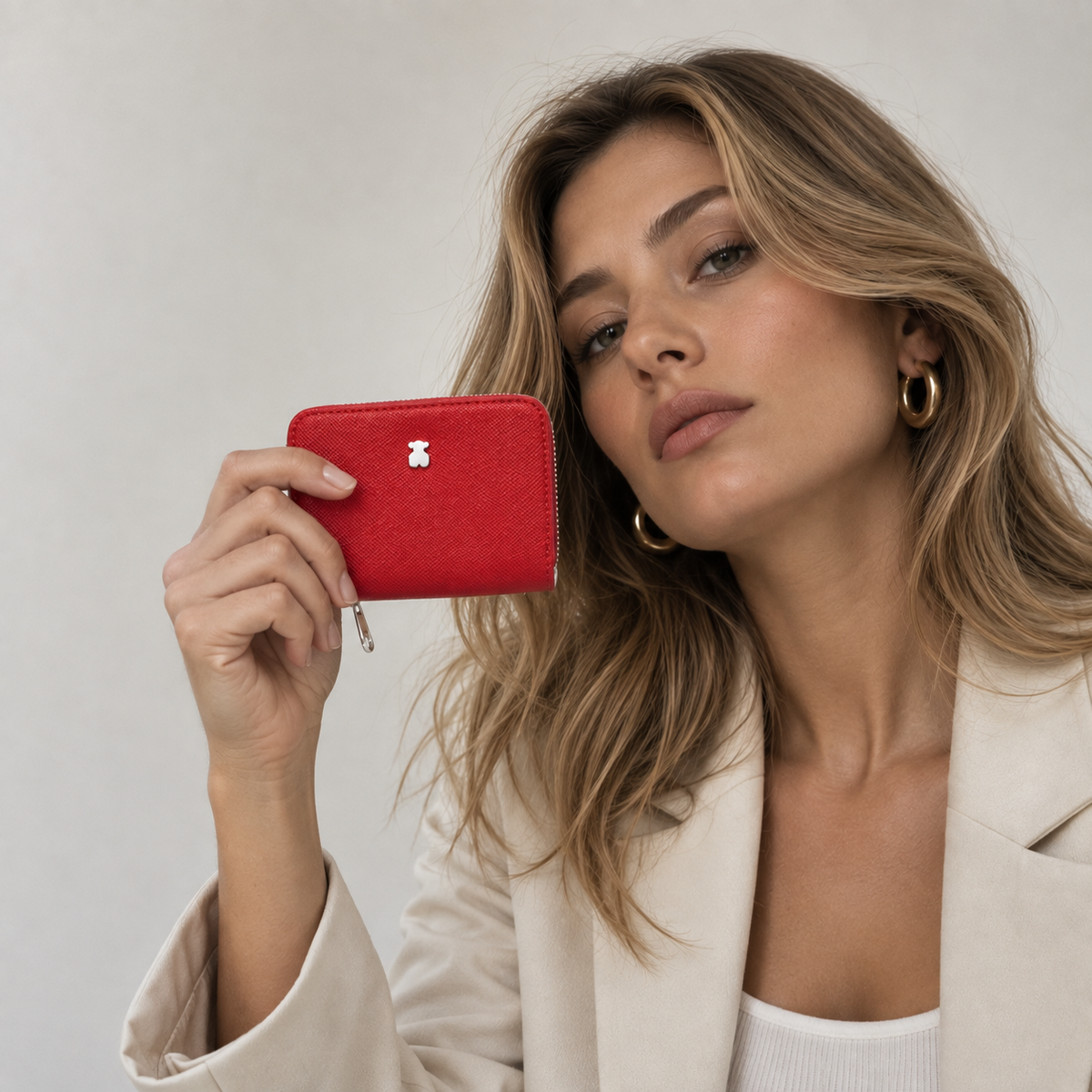 Monedero Tous mediano New Dubai rojo y rosa Tous