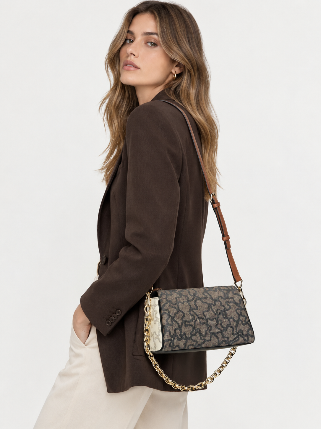 Cartera Tous Bandolera Negro Vainilla Kaos Icon Tous