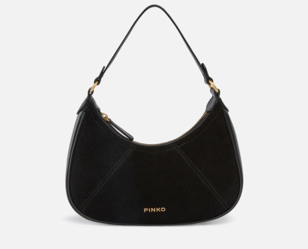 Cartera Pinko shoulderbag suede gamuza Mediana negra Pinko