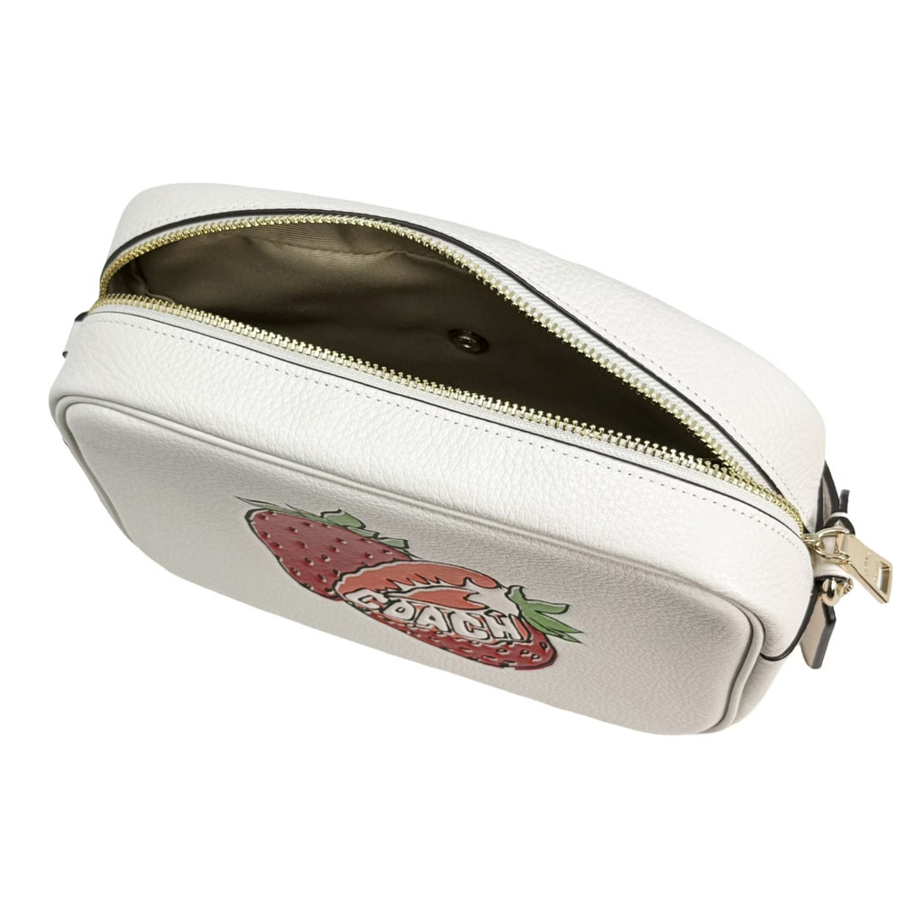Cartera Coach rectangular Frutillas blancas