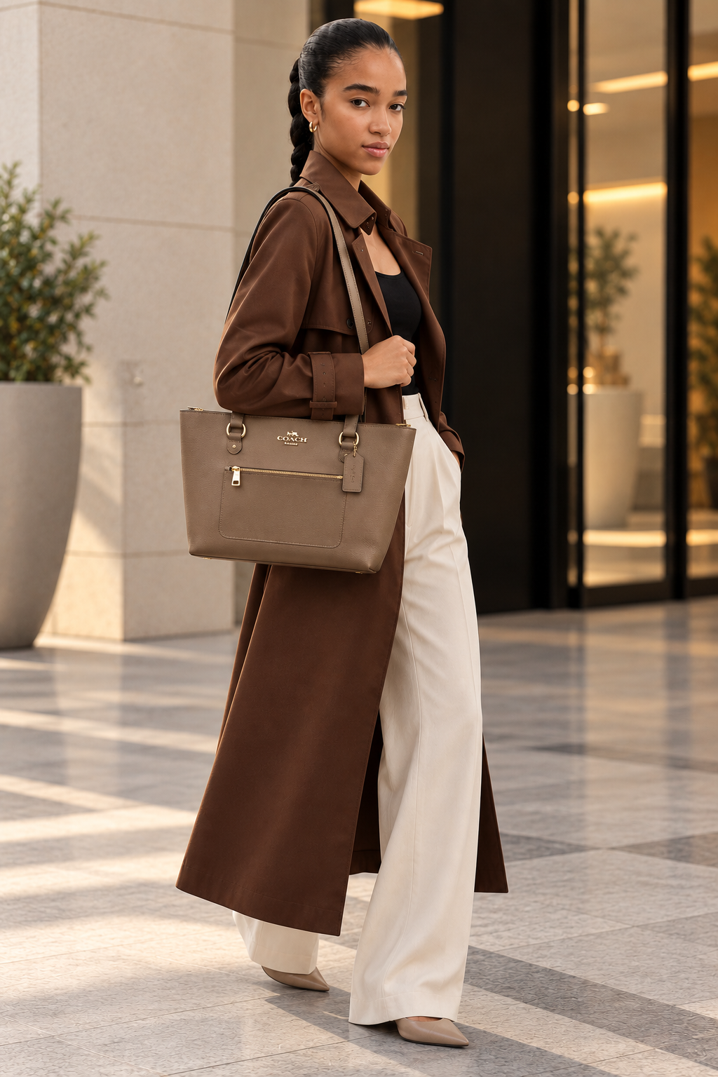 Cartera Coach Station Tote Taupe Coach