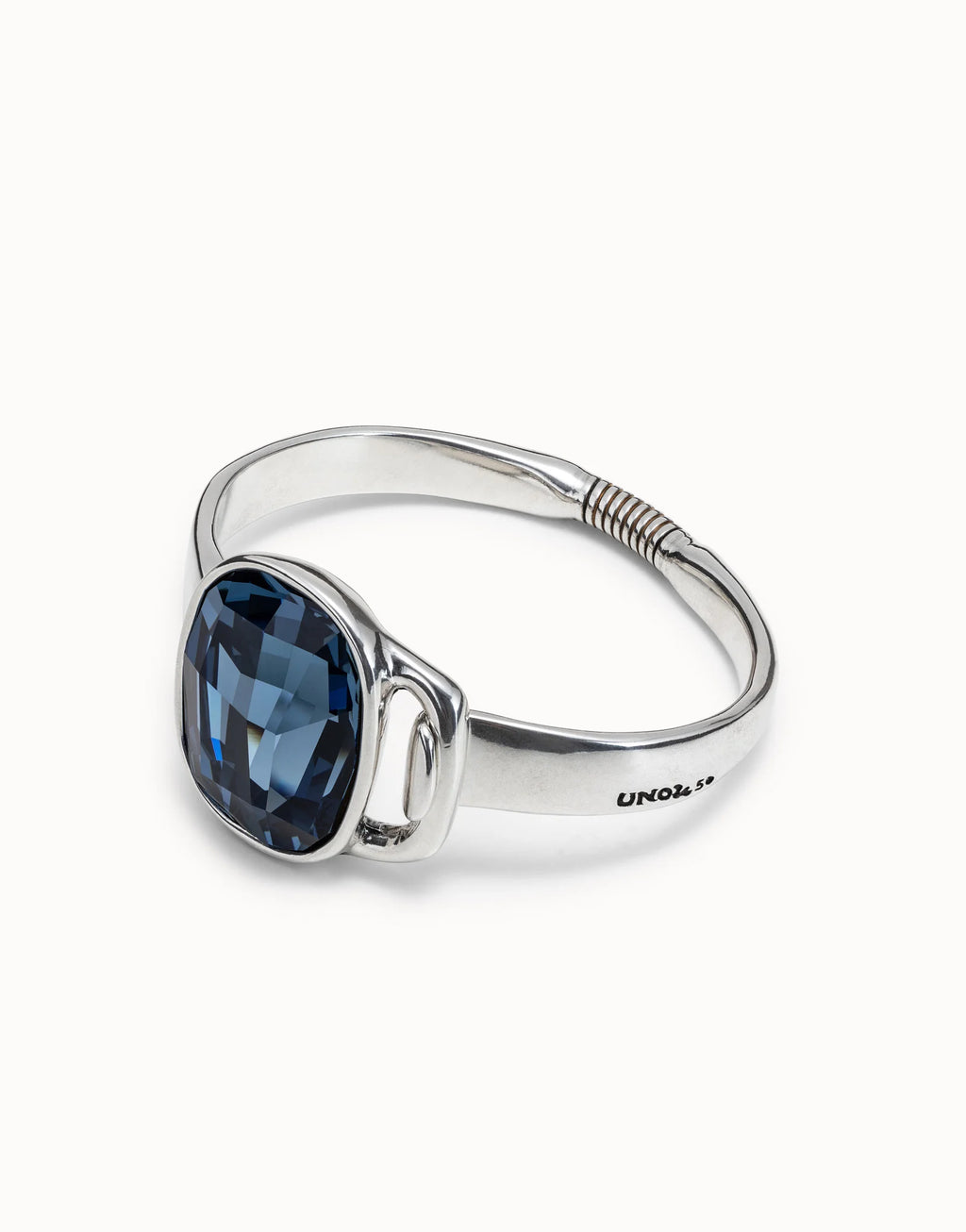 Pulsera Uno de 50 piedra grande azul redonda